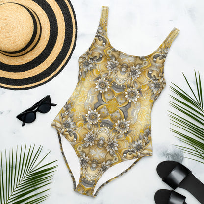 Abstract One-Piece Swimsuit