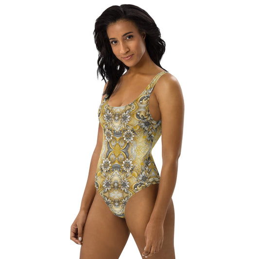 Abstract One-Piece Swimsuit