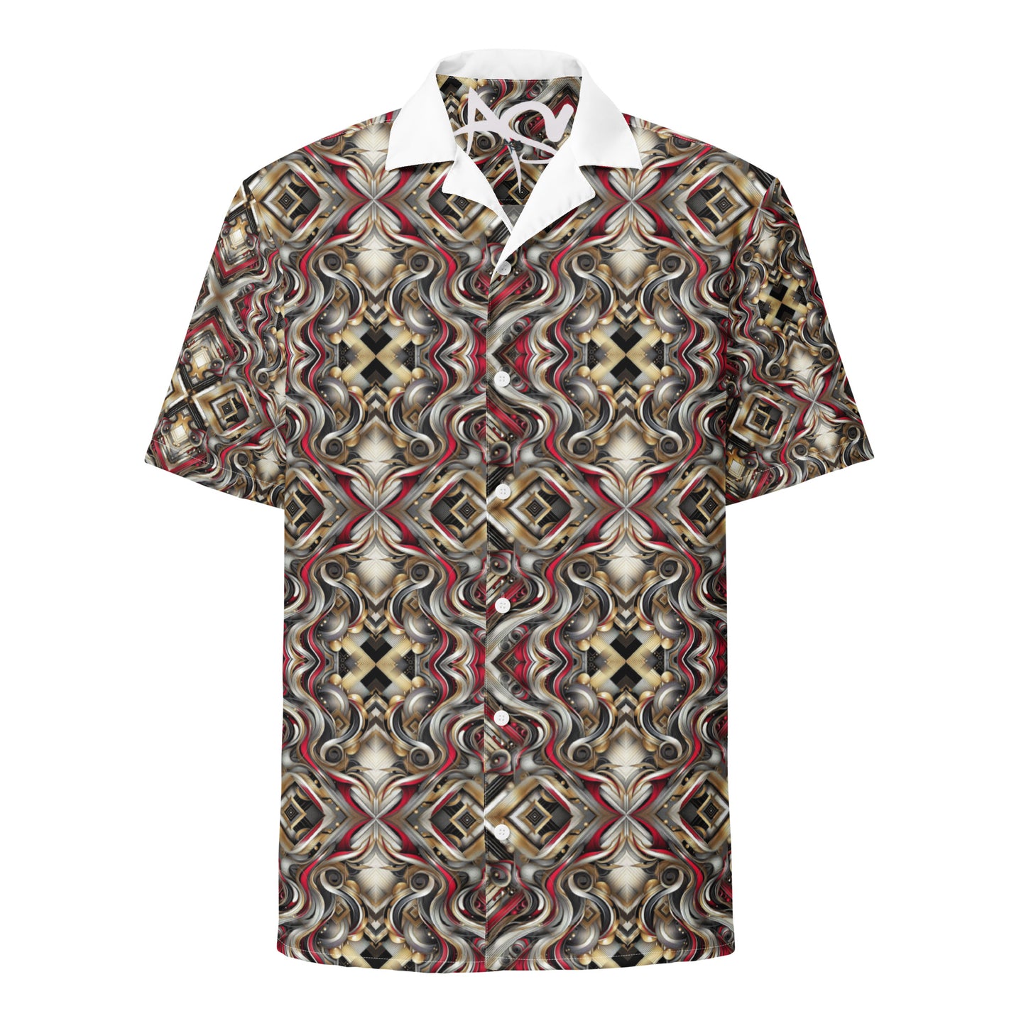 Men's Abstract Button Up