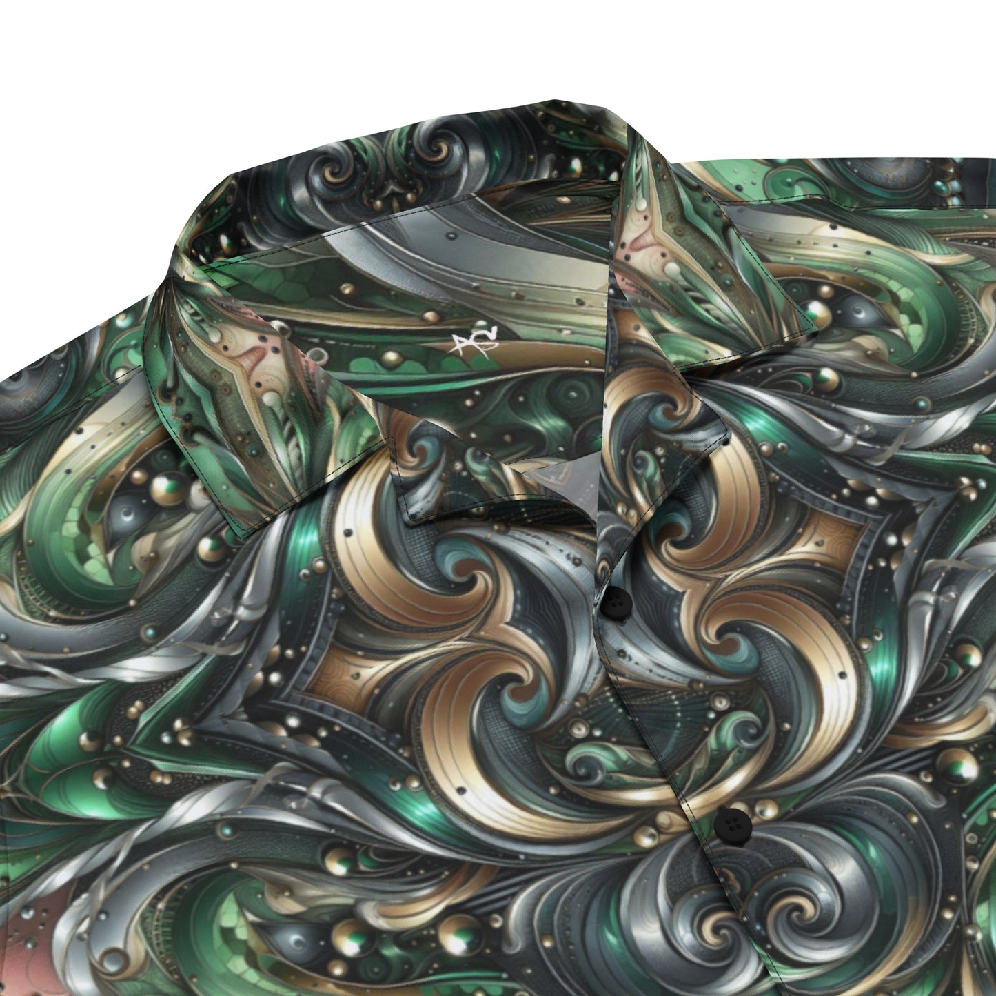 Abstract Emerald Green Men Shirt